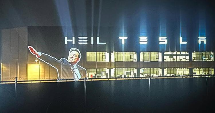 Musk's Nazi salute was shown with ...
