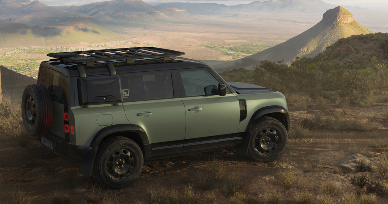 Defender Trophy Edition in the colour Keswick Green